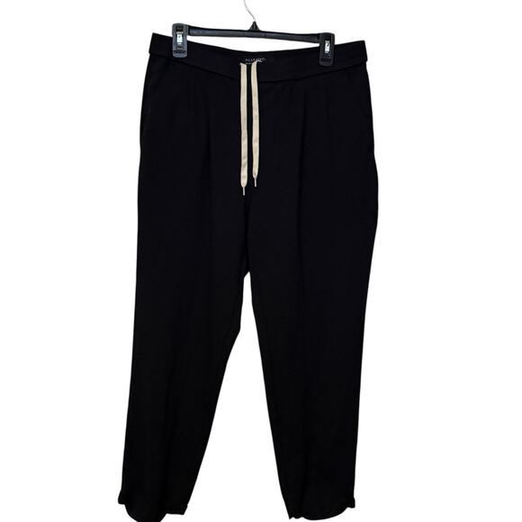 All Saints Black Drawstring Tapered Cropped Fit Jogger Pants Size 32